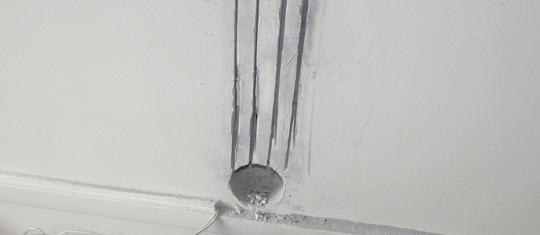saignée dans un mur