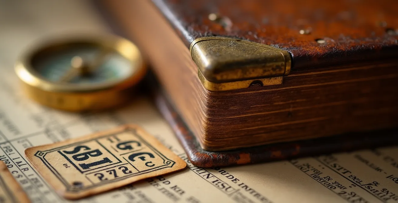 Carnet d'entretien d'immeuble ouvert sur une table avec outils de maintenance