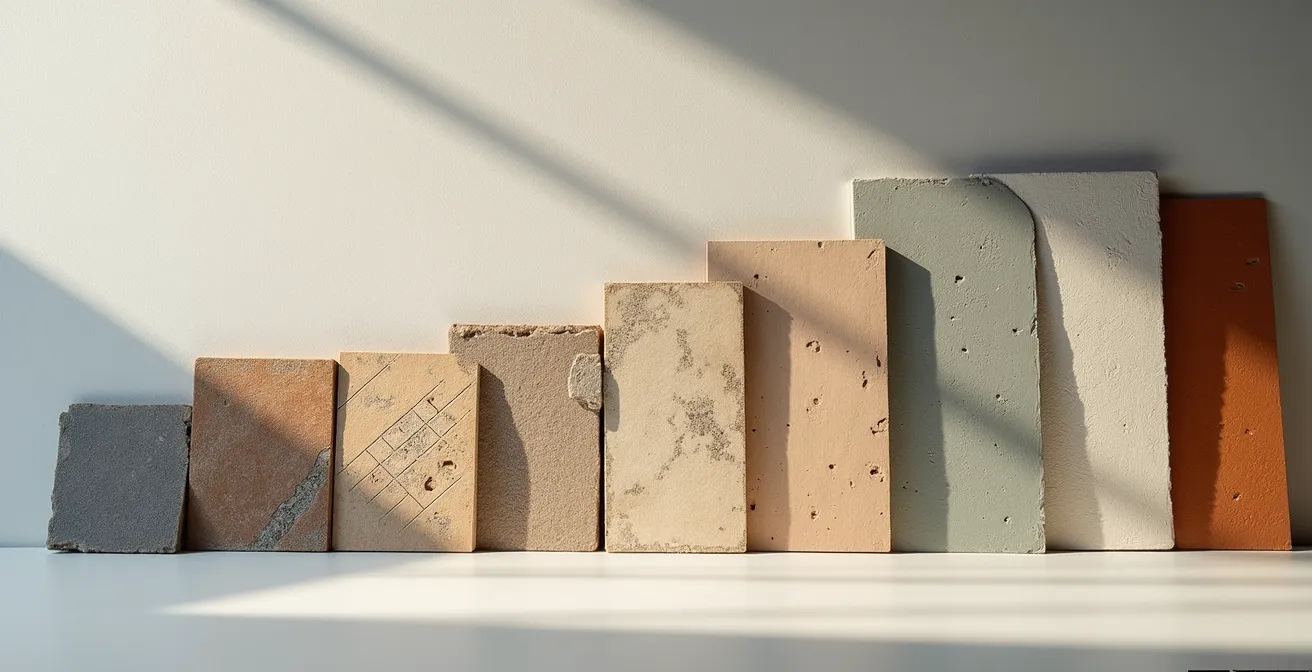 Échantillons de matériaux de construction parisiens d'époques différentes