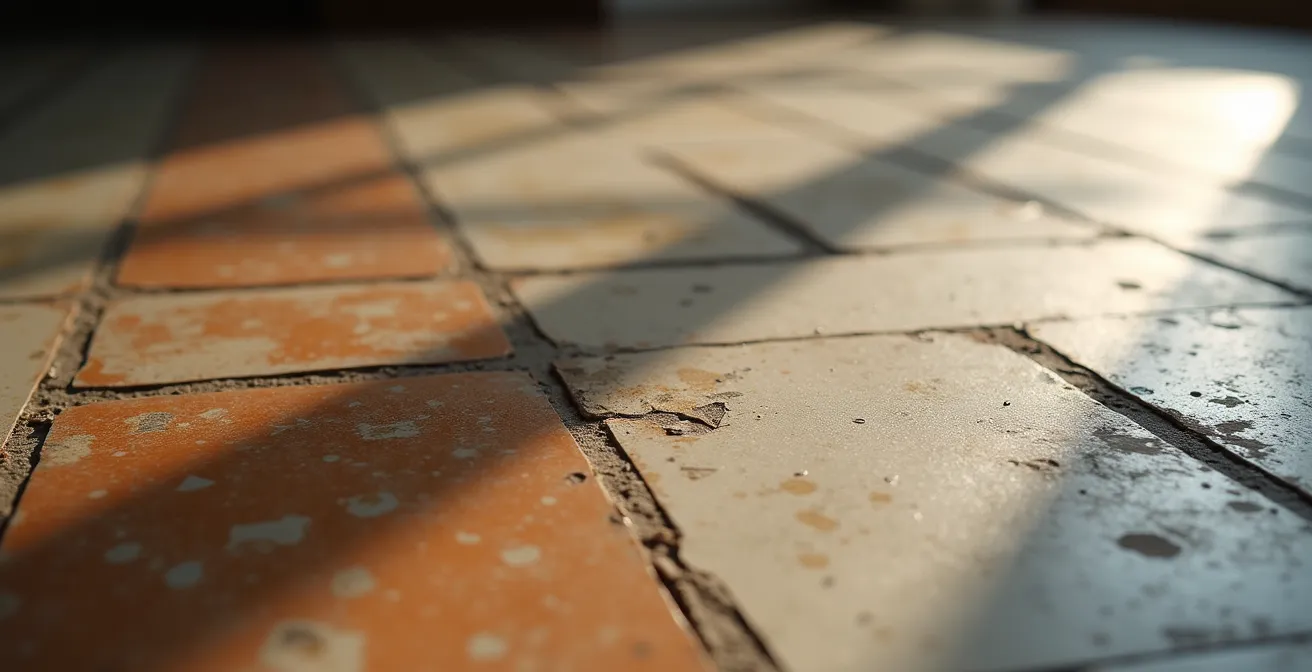 Détail macro de matériaux de construction dans un appartement parisien