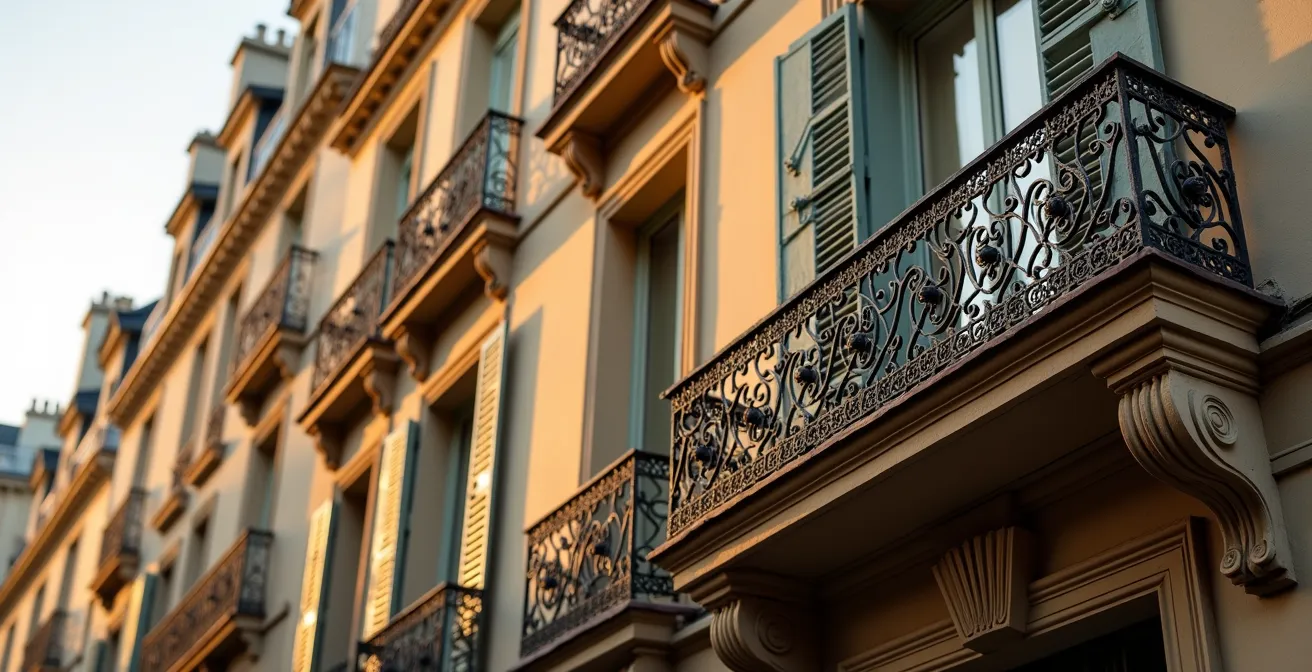 Vue aérienne d'un quartier parisien dynamique avec immeubles haussmanniens et espaces verts