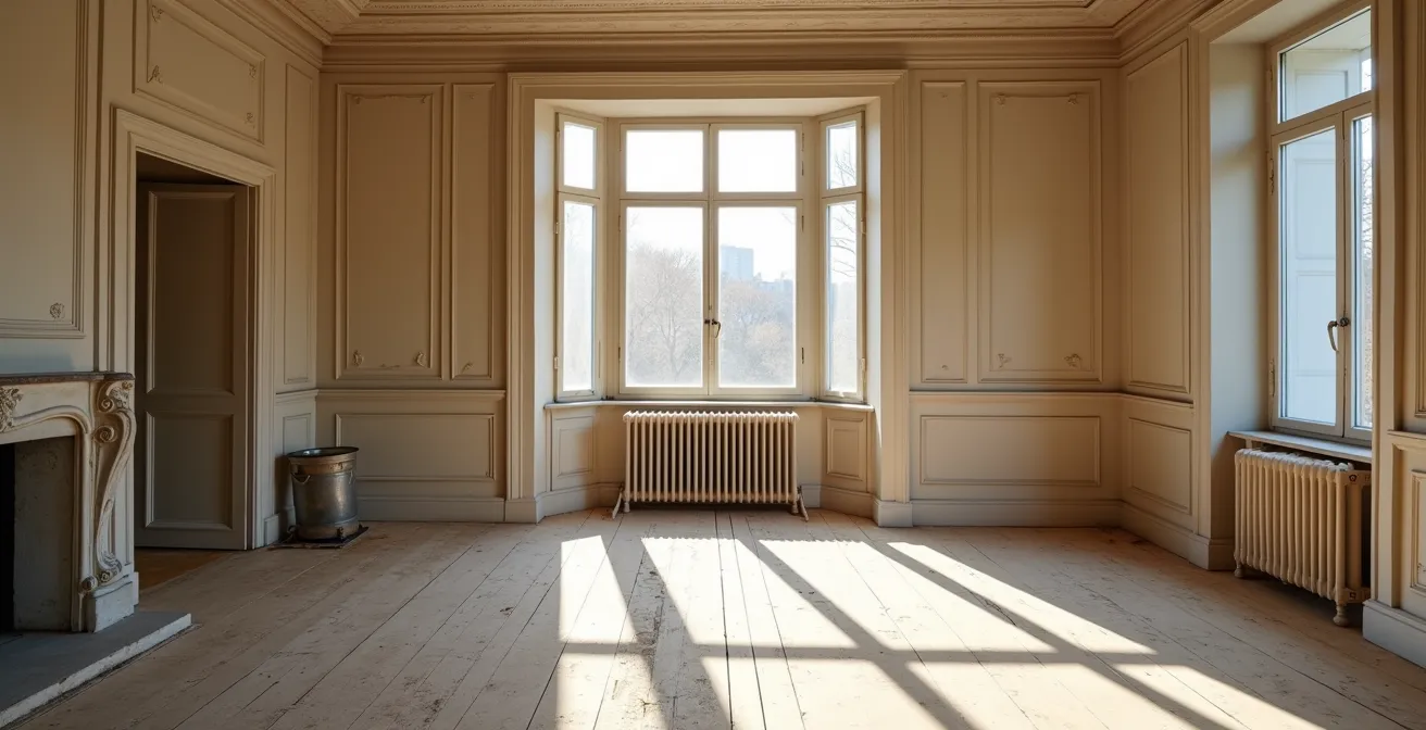 Travaux de rénovation énergétique dans un appartement haussmannien parisien