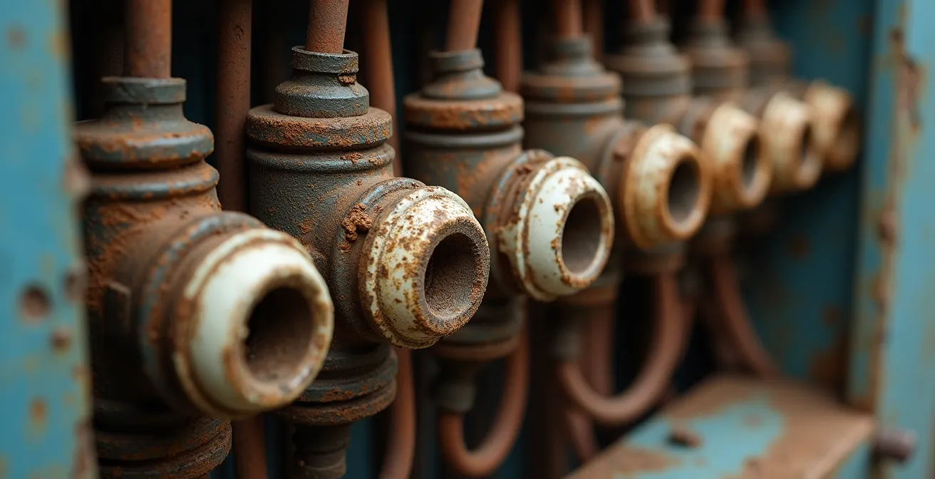 Ancien tableau électrique avec fusibles porcelaine dans un appartement parisien